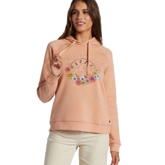 Roxy Pullover Floral Graphic Hoodie Sweatshirt Size L - Picture 2 of 10